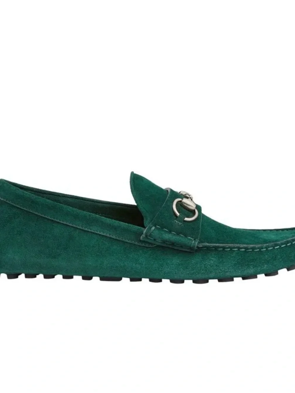 NEW Men’s Gucci Emerald Green Suede Horsebit Driver Loafers US M7.5/8 & W9.5-10